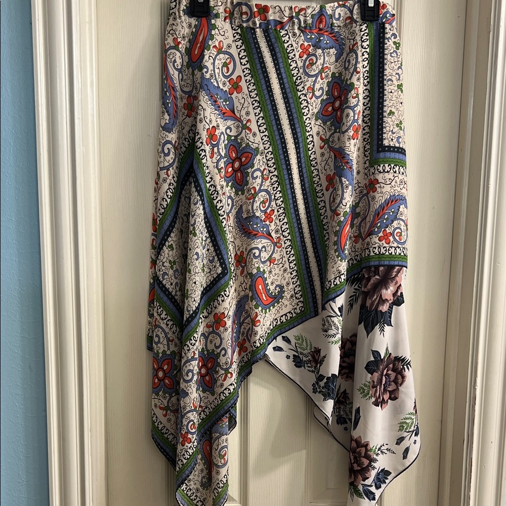Maeve Multicolor Asymmetrical Skirt Handkerchief Skirt